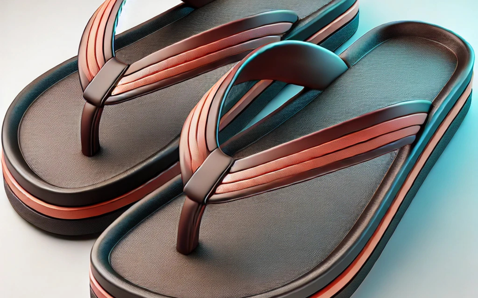A pair of premium-quality flip-flops with a stylish dual-tone brown and orange design. Featuring a cushioned sole and durable straps for maximum comfort and long-lasting wear.